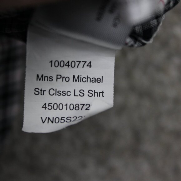 Ariat Pro Series Stretch Shirt Mens Large Black/White/Red Plaid L/S Cotton Blend - Picture 9 of 13